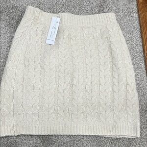525 America Cream Cable Knit Mini Skirt